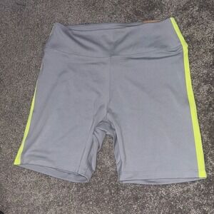 PINK Victoria's Secret Grey Bike Shorts with Yellow high waist 6" bike shorts MD